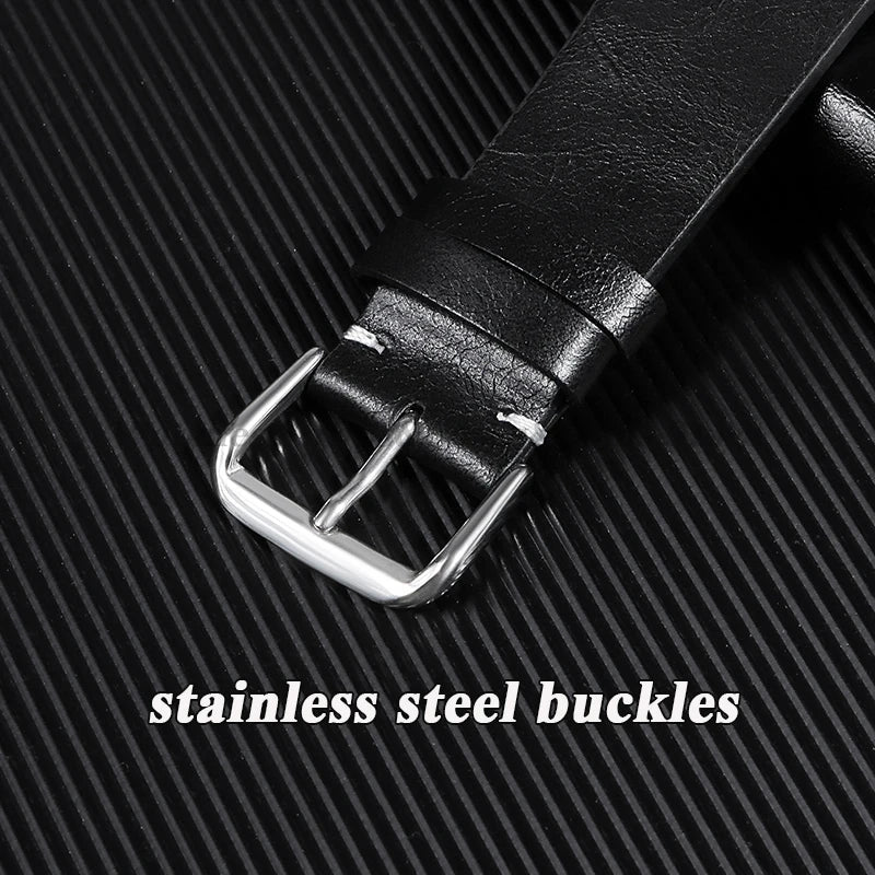 Vintage Leather Watch Strap – 18–24mm, Soft Quick-Release for Omega & Huawei GT4