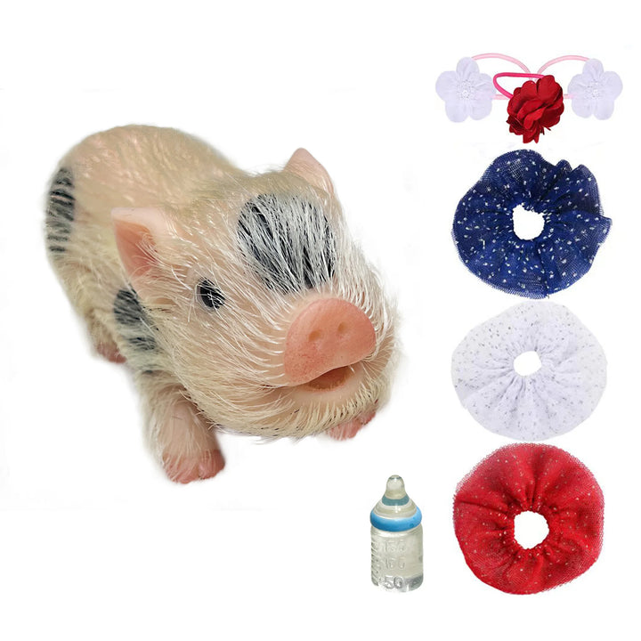 12 cm Mini Silicone Reborn Piglet Doll + 3 Outfits