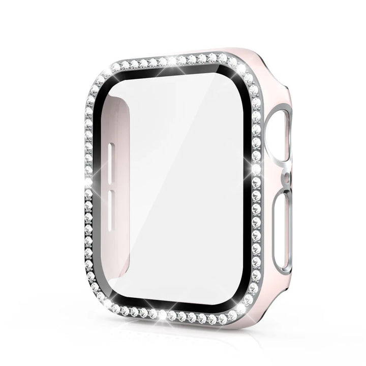 Glass+Cover For Apple Watch Case 45mm 44mm 41mm 40mm 38 42mm Bling Diamond bumper+Screen Protector iwatch series 9 8 7 5 6 4 SE