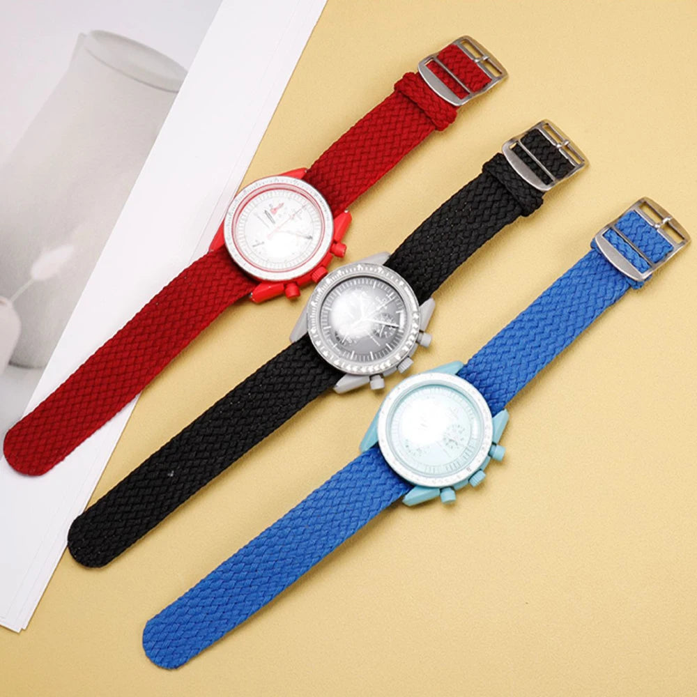 Perlon Woven Nylon Watch Strap (14–22mm)