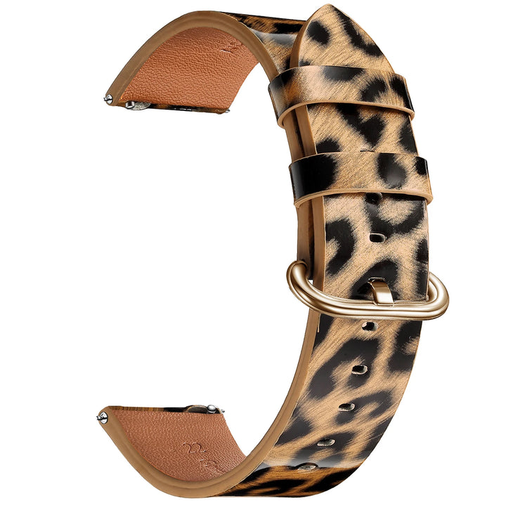 Leopard Print Leather Watch Band 20/22mm (Quick Release)