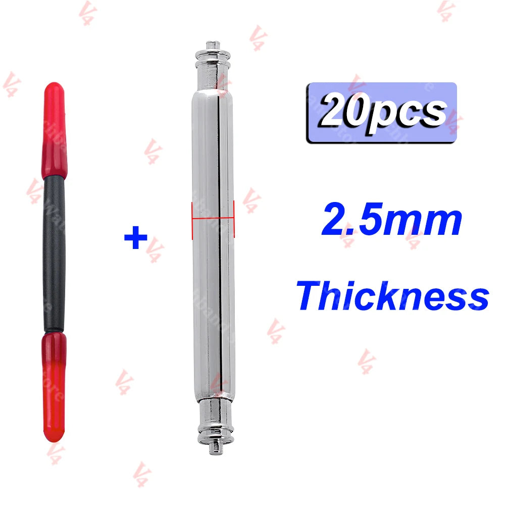 20pcs Watch Band Spring Pins 16–24mm (1.5–2.5mm Stainless Steel)