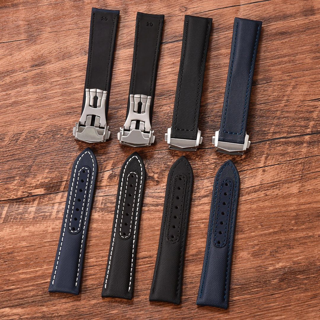 For Omega Strap Leather Sailcloth Watch Strap 20mm22mm Canvas Sailcloth Watch Band for Seiko Business Universal Bracelet for Men