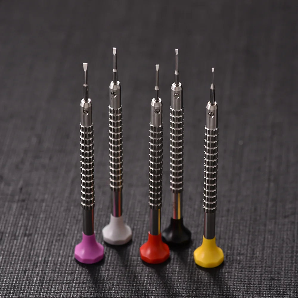 Precision Mini Slotted Watch Screwdriver Set – 0.8–1.6mm Repair Hand Tools