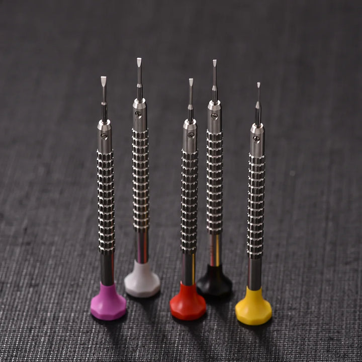 Precision Mini Slotted Watch Screwdriver Set – 0.8–1.6mm Repair Hand Tools