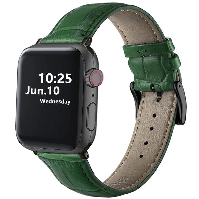Leather Apple Watch Band (38/42mm, Series 3–6/SE Compatible)
