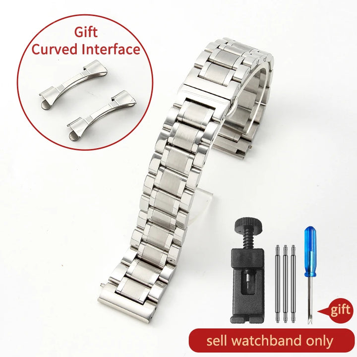 Stainless Steel Watch Strap for Tissot – 14–20mm, Silver & Rose Gold