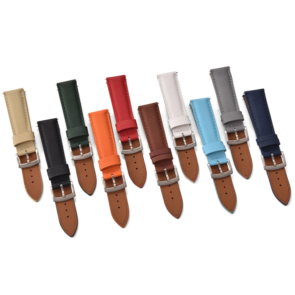 New Design FKM Rubber Sailcloth Strap 18/19/20/22mm Quick Release Leather Watch Band Universal Butterfly Buckle Band For Omega