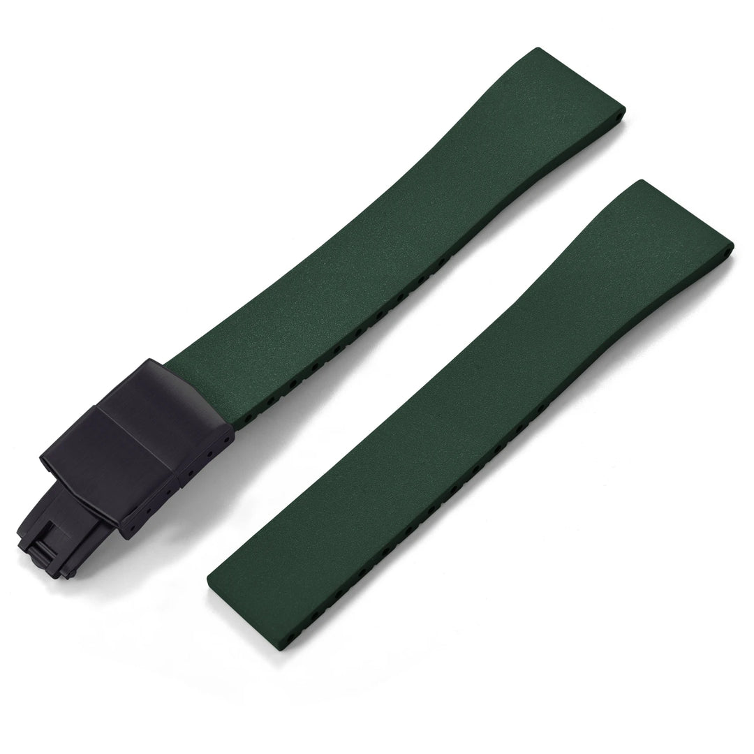 JUELONG FKM CTS Rubber Strap Quick Release Butterfly Black Buckle 16mm 18mm 19mm 20mm 21mm 22mm CTS Rubber WatchBand Cut to Size