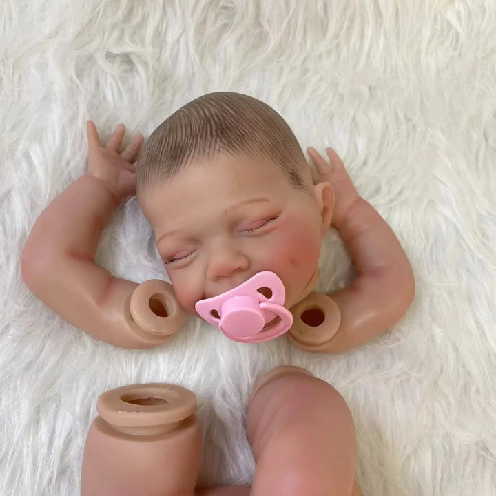 20″ April Painted Reborn Doll Kit – Hand‑Rooted Lashes & Cloth Body