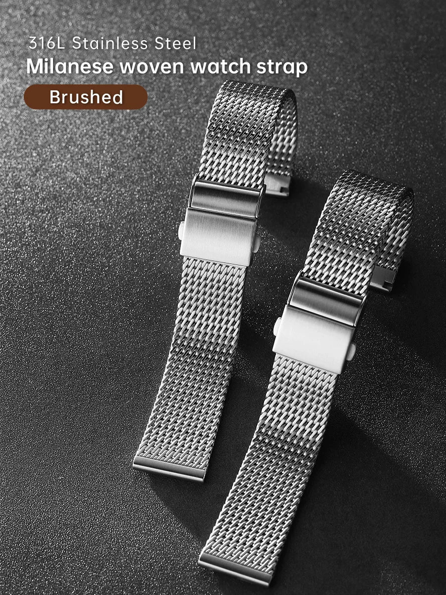 316L Stainless Steel Milanese Watch Strap 20–22mm for Rolex, Omega, IWC, Breitling – MAIKES