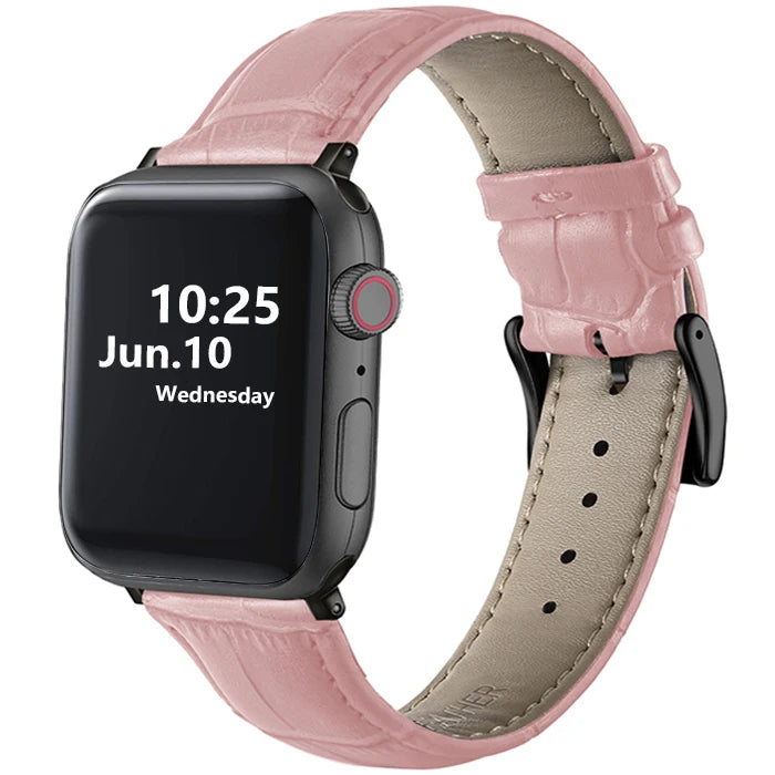 Leather Apple Watch Band (38/42mm, Series 3–6/SE Compatible)