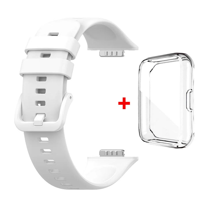Silicone Strap with Transparent TPU Case for Huawei Watch Fit 2