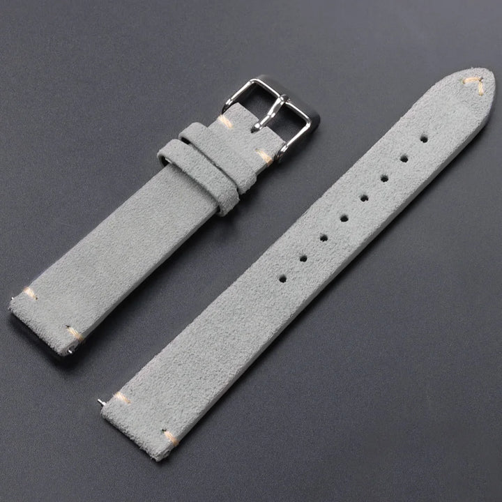 Quick Release Soft Suede Leather Watch Strap (14–22mm)