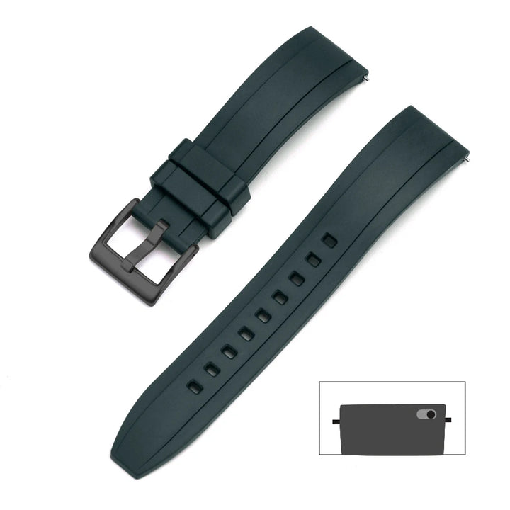 Premium Grade Vulcanized FKM Rubber Watch Strap 18mm 19mm 20mm 21mm 22mm 23mm 24mm Quick Release Watchbands