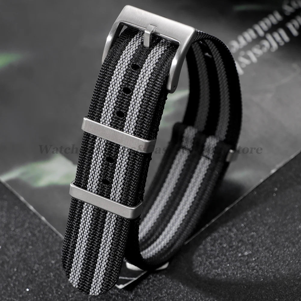 Nylon Ribbed Watch Band 18mm 20mm 22mm for Xiaomi Redmi Watch 3 Lite/Active for Smartwatch Universal Wristband Watch Accessories