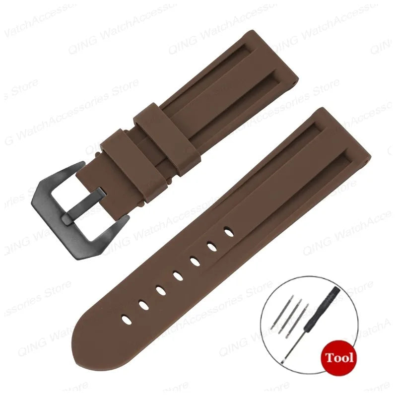 Panerai Silicone Watch Strap – 20–26mm, Waterproof Rubber Band