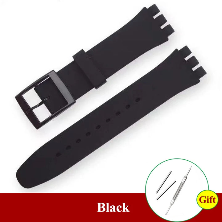 Soft Silicone Colorful Watch Strap for Swatch – 16-20mm with Tool