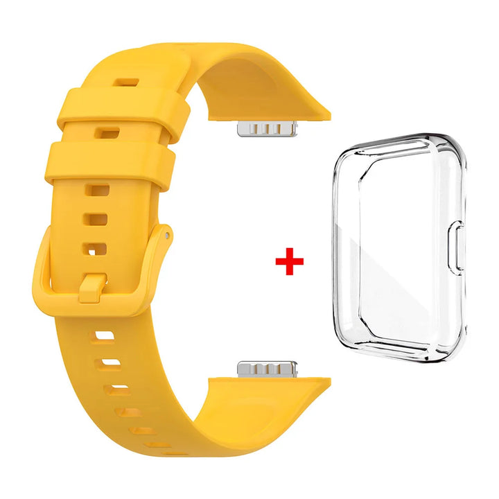 Silicone Strap with Transparent TPU Case for Huawei Watch Fit 2