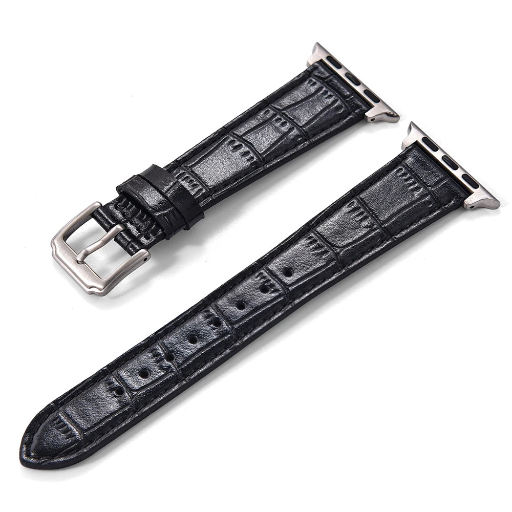 Leather Strap for Apple Watch Strap 49mm 44mm 45mm 42mm 38mm 40mm 41mm Woman Man Bracelet iWatch Series 10 9 8 7 6 5 4 SE Ultra2