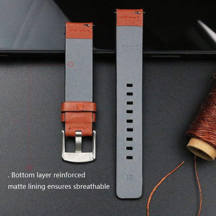 New Genuine Leather Quick Release Watch Band 18–24mm (Vintage Handmade)