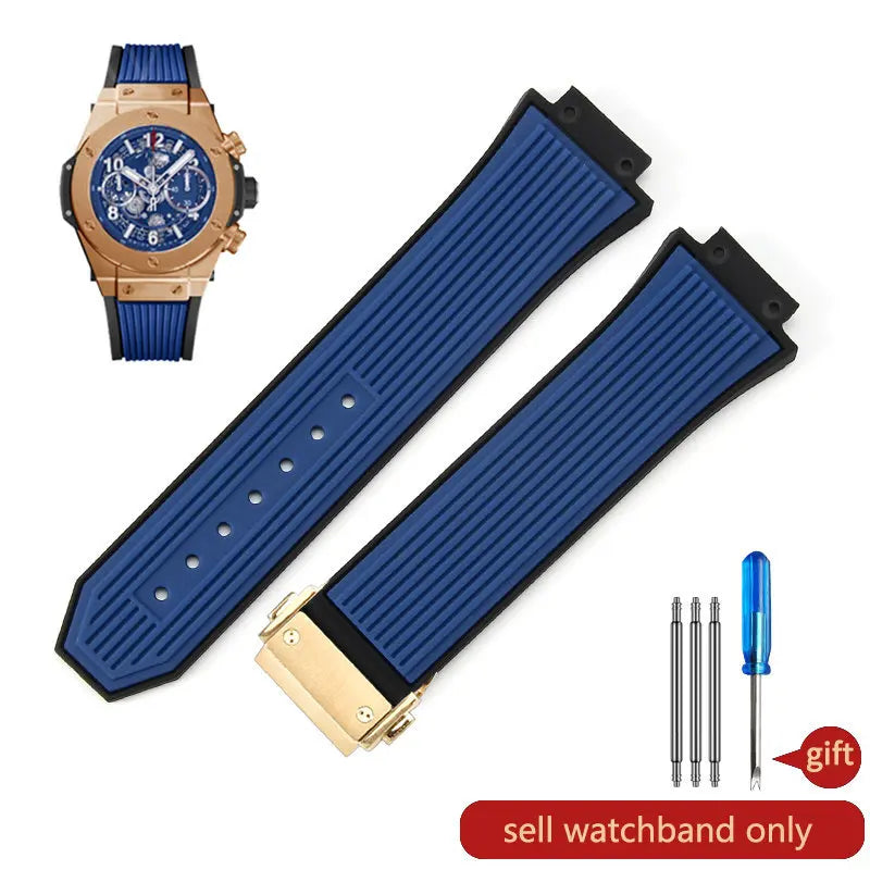 Soft Silicone Watch Band 27×17mm for Hublot Big Bang (Waterproof, Steel