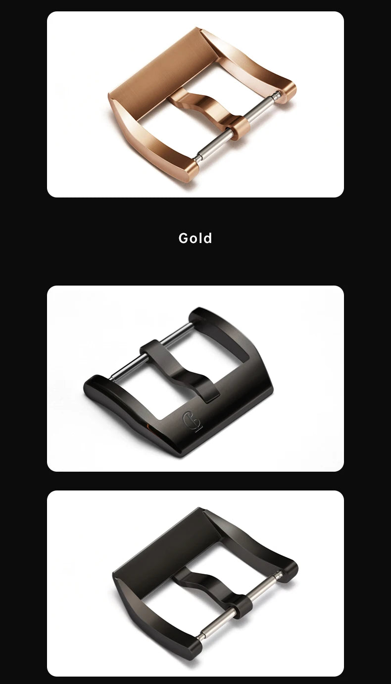 316L Stainless Steel Watch Buckle 18–20mm Silver/Black/Rose Gold – MAIKES