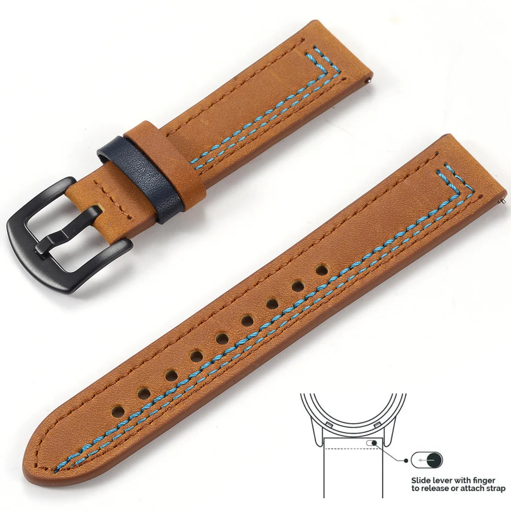 Vintage Genuine Leather Watch Strap 20/22mm