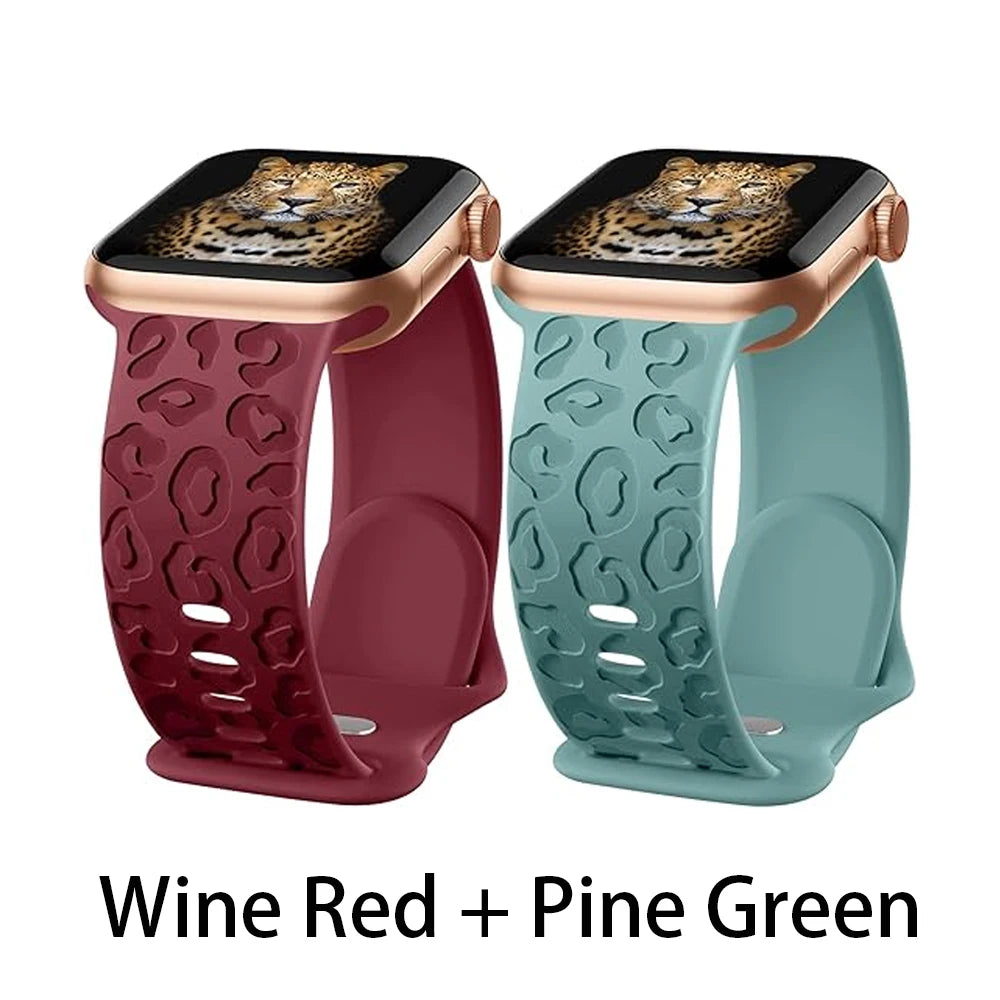 Straps For Apple Watch Band 45mm 44mm 46mm 42mm 41mm 40mm 49mm Engraved correa bracelet iwatch series 11 10 9 8 7 SE 6 5 Ultra 3