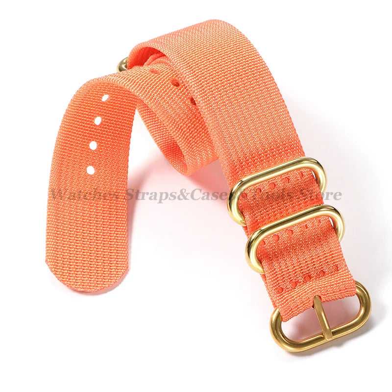 Sailcloth Nylon Watch Strap with Ring Buckle (18–24mm)