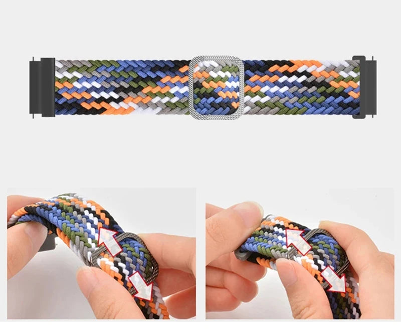 20/22mm Braided Nylon Strap for Realme Watch 2/3 & Amazfit Bip/GTS/GTR