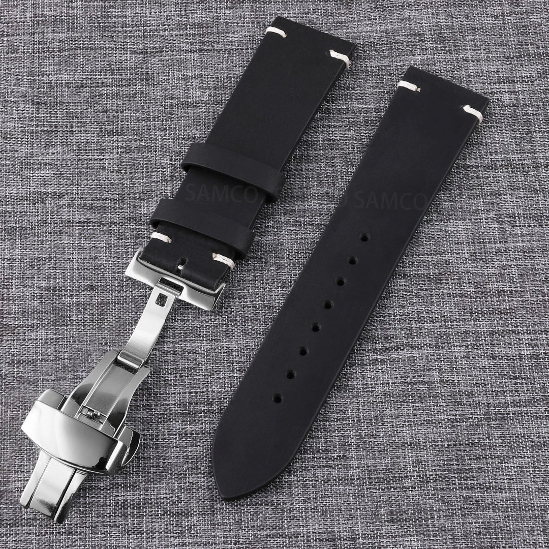 Vintage Top-Grain Leather Watch Strap (18–24mm)