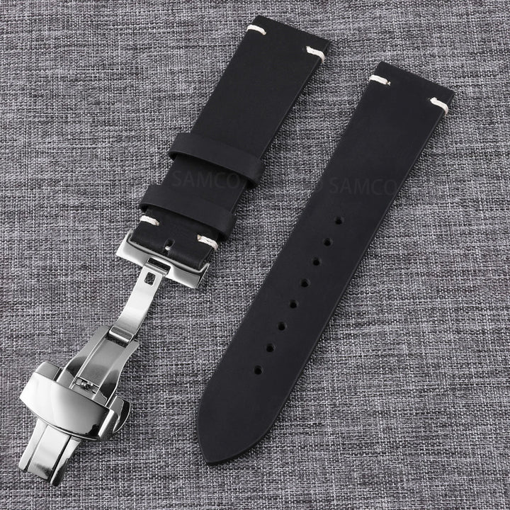Vintage Top-Grain Leather Watch Strap (18–24mm)