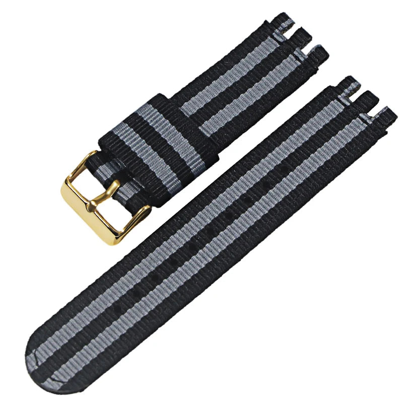 Nylon Canvas Watch Strap – 17/19/20mm for Swatch with Buckle
