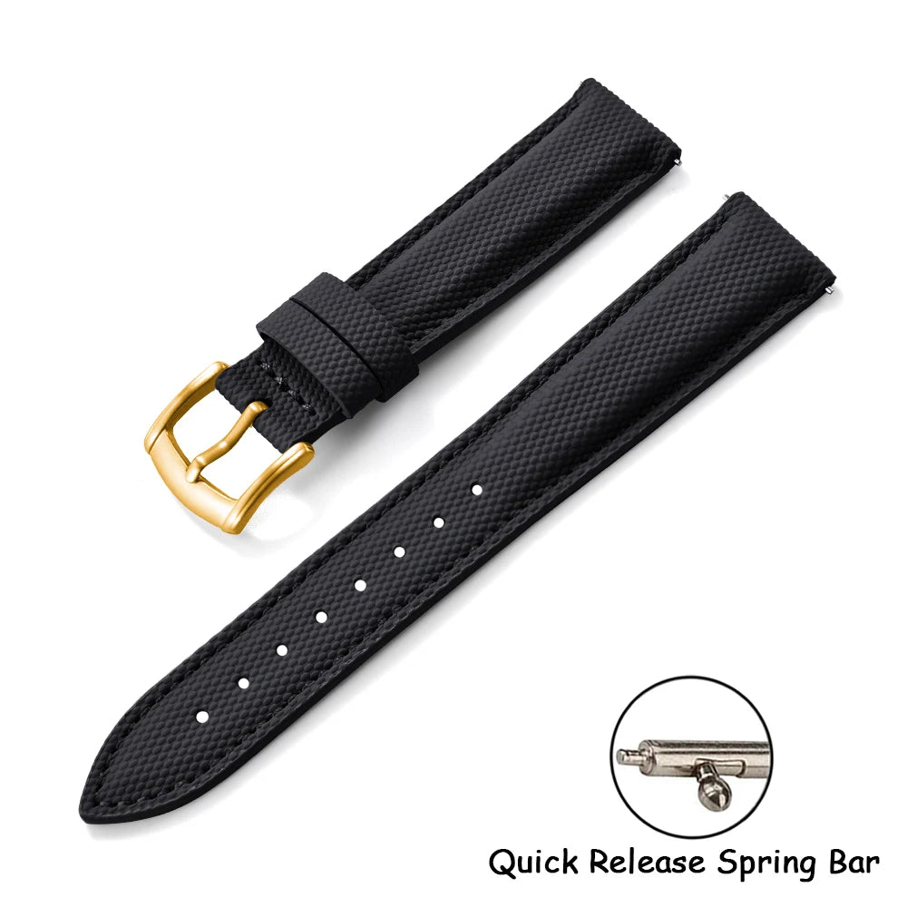 Sailcloth Nylon Watch Strap 18 19 20 22mm Qucik Release Leather Watch Band Universal Sports Bracelet for Cartier Omega Belt Band