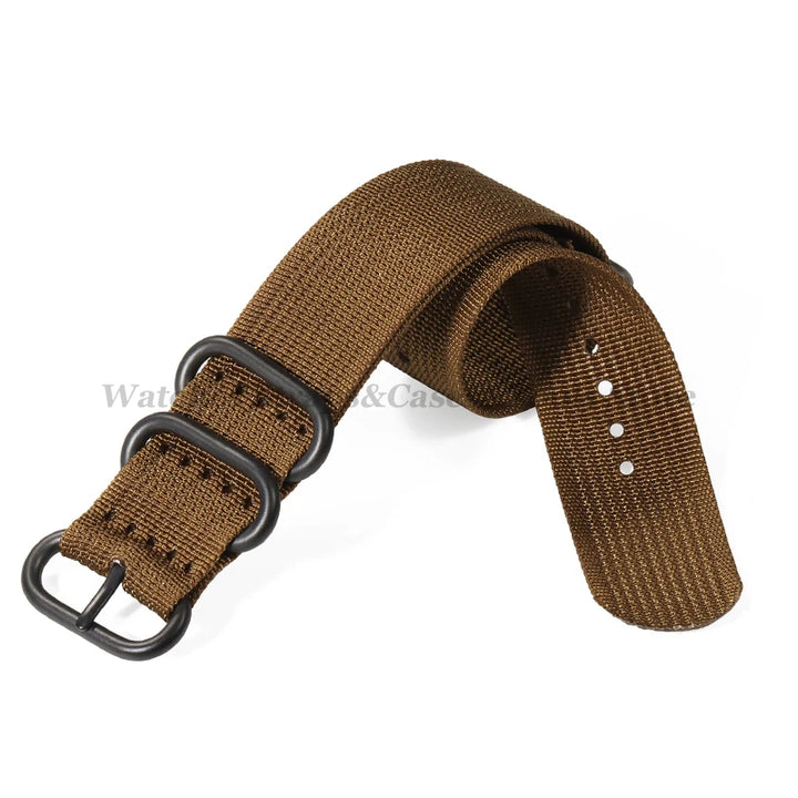 Sailcloth Nylon Watch Strap with Ring Buckle (18–24mm)