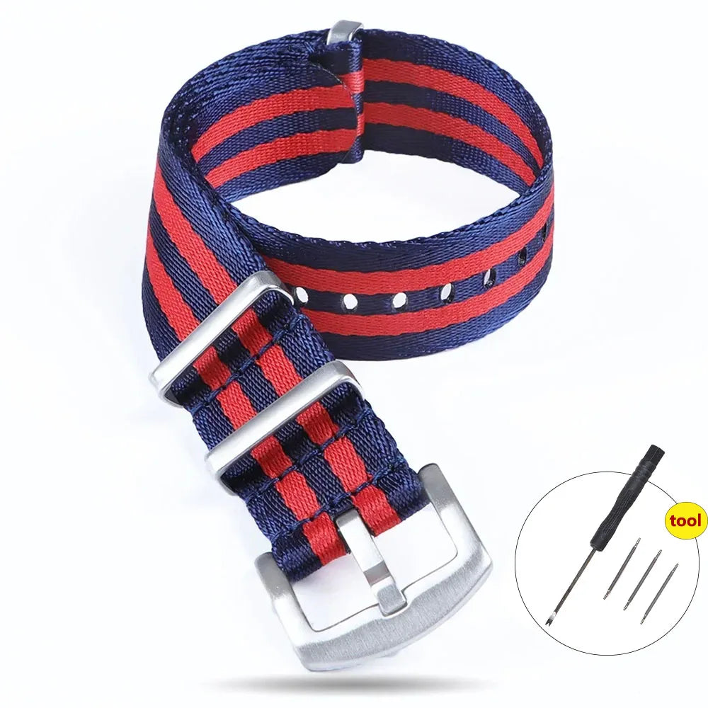 High‑Density Nylon Watch Strap – 20/22mm, Military Style