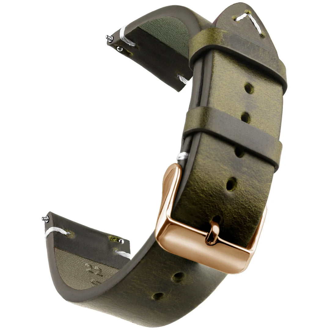 Wax Genuine Leather Watch Band 18–24mm