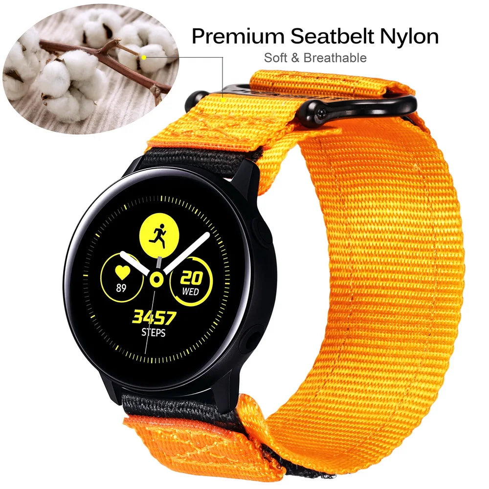 HEMSUT Nylon Military Watch Strap – 20/22mm Quick-Release for Samsung