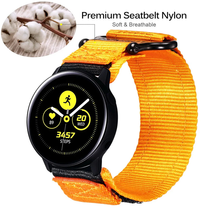 HEMSUT Nylon Military Watch Strap – 20/22mm Quick-Release for Samsung