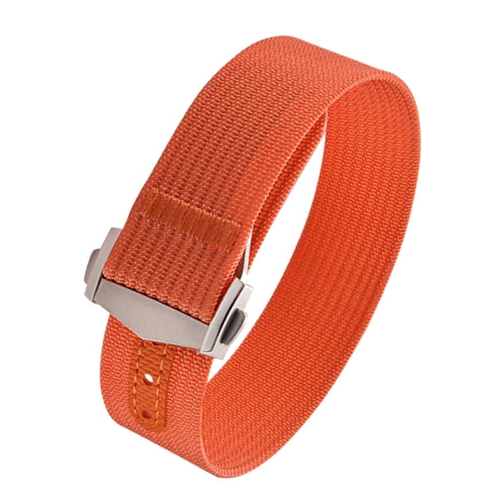 JUELONG Canvas Sailcloth Watch Strap 18mm 20mm 22mm Rubber Hole Sport Waterproof Folding Buckle Watchband For Omega Swatch Moon