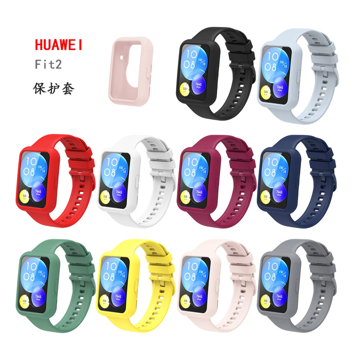 Silicone Case & Strap for Huawei Watch Fit 2 – Protective Cover