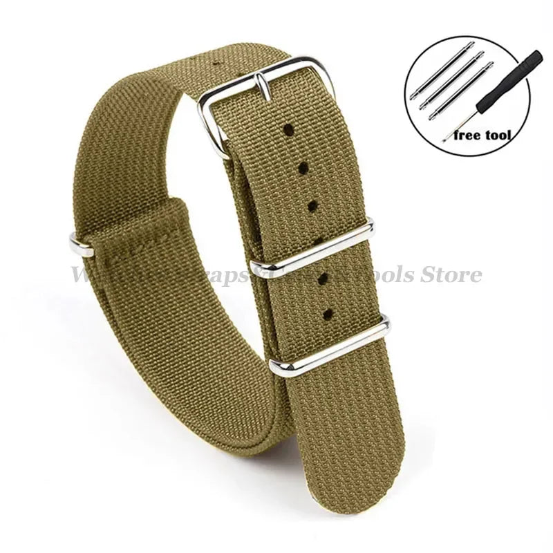 Premium Braid Nylon Watch Strap 18mm 20mm 22mm for Seiko for Huawei Watch Gt2/Gt3 Belt for Military Sport Universal Wristband