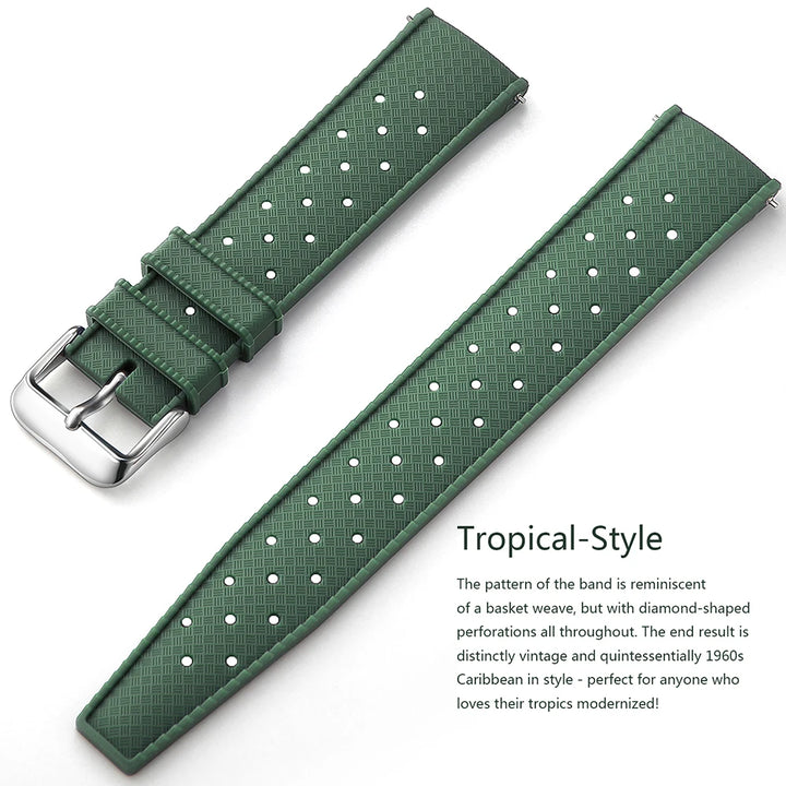 Tropical Silicone Watch Band 18–22mm (Quick Release)