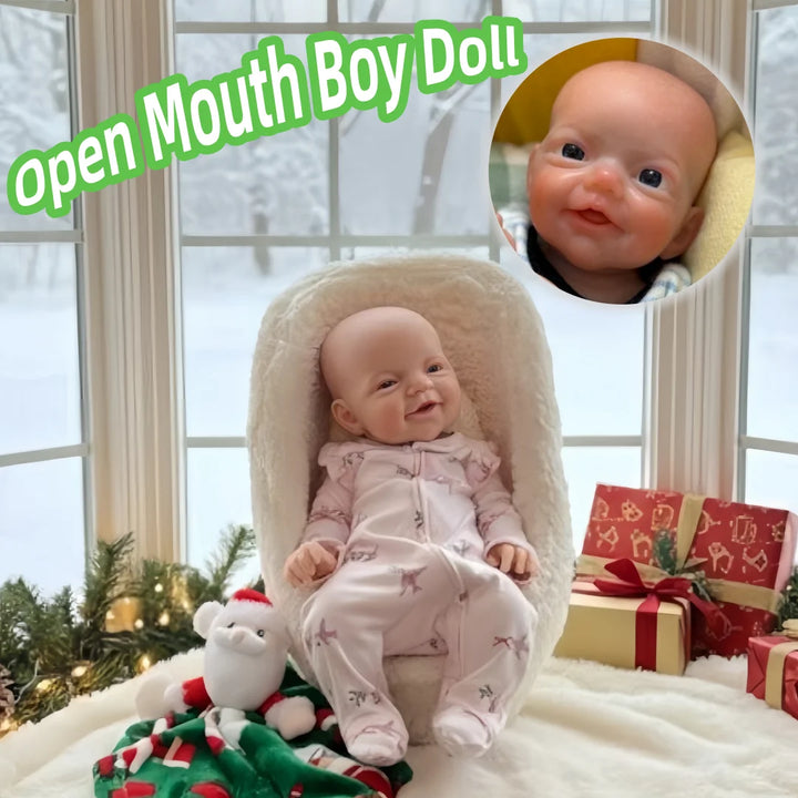 20 cm Charlie Open‑Mouth Full Silicone Reborn Boy Doll