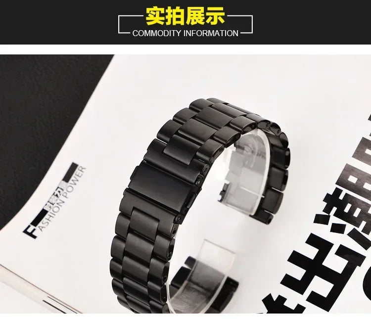 Full Stainless Steel Watch Band 18–24mm for Samsung Gear & Huawei GT