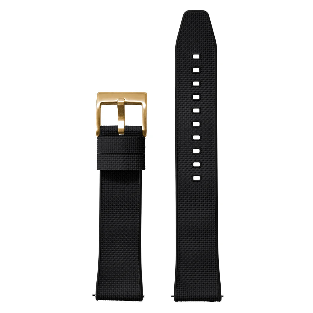 Premium Grade 18-19-20-21-22-24mm FKM Texture Watch Band Quick Release FKM Rubber And FKM Hybrid Watch Strap For Diving Watches