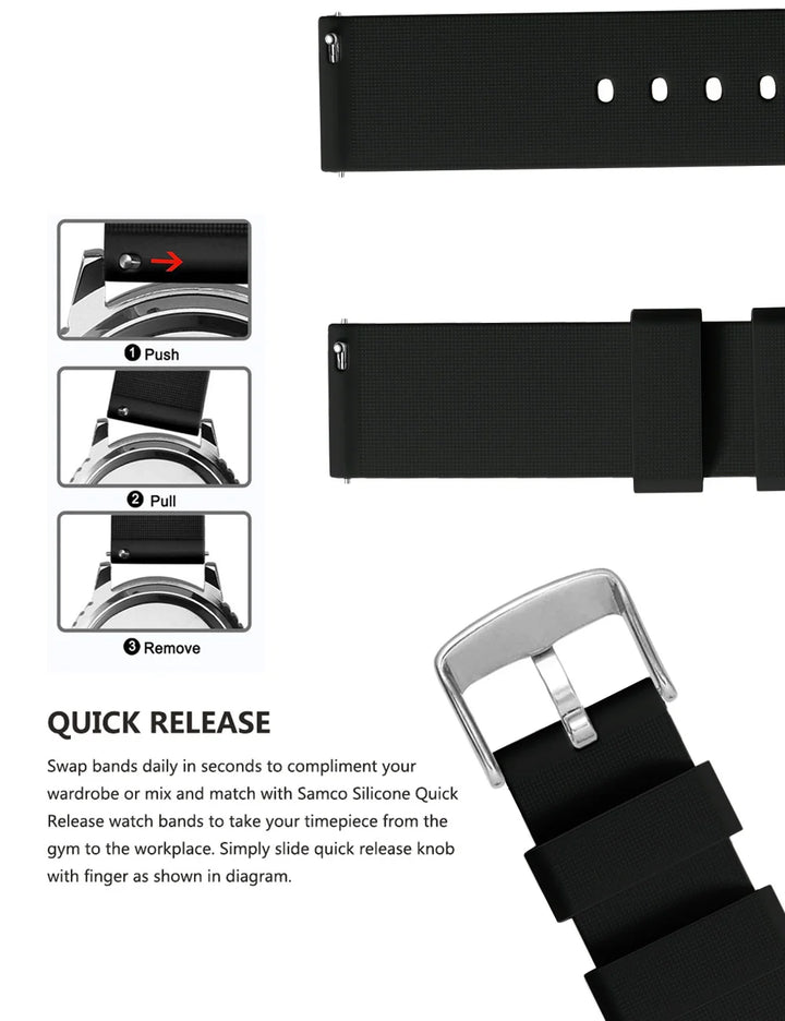 Soft Silicone Quick-Release Watch Band 14–24mm