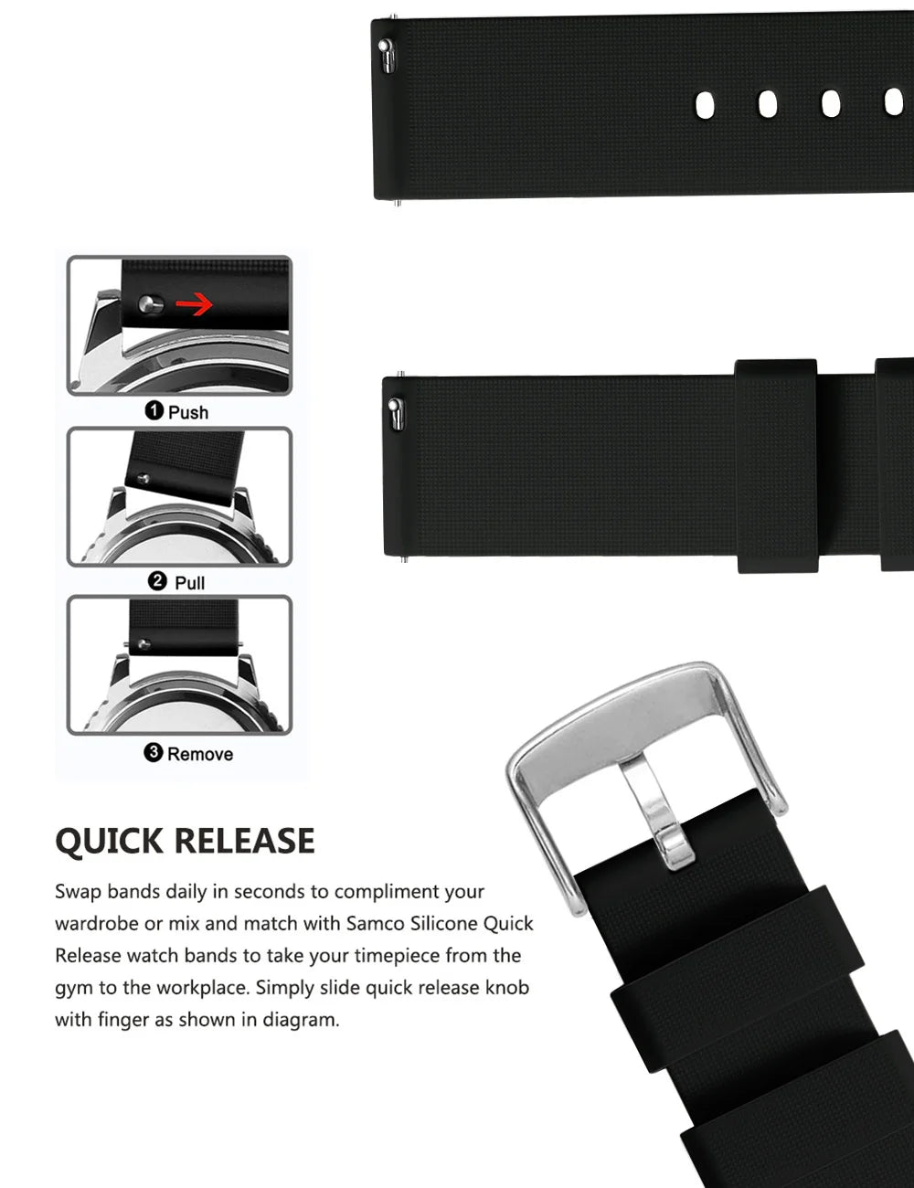 Fashion Silicone Watch Straps – Multiple Colors (14–24mm)