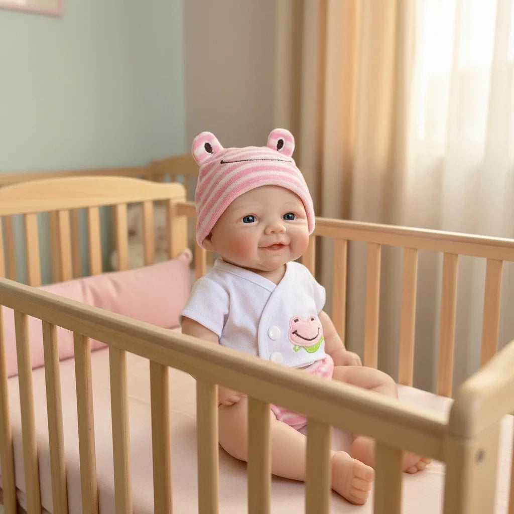 NPK 12inch Vivienne Doll 1100G Weight Super Soft Solid Silicone Mouth Can Open Comes with Pacifier Squishy Elastic Toy